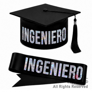 KIT ME RECIBI INGENIERO METALIZADO CON PLATA TORNASOL